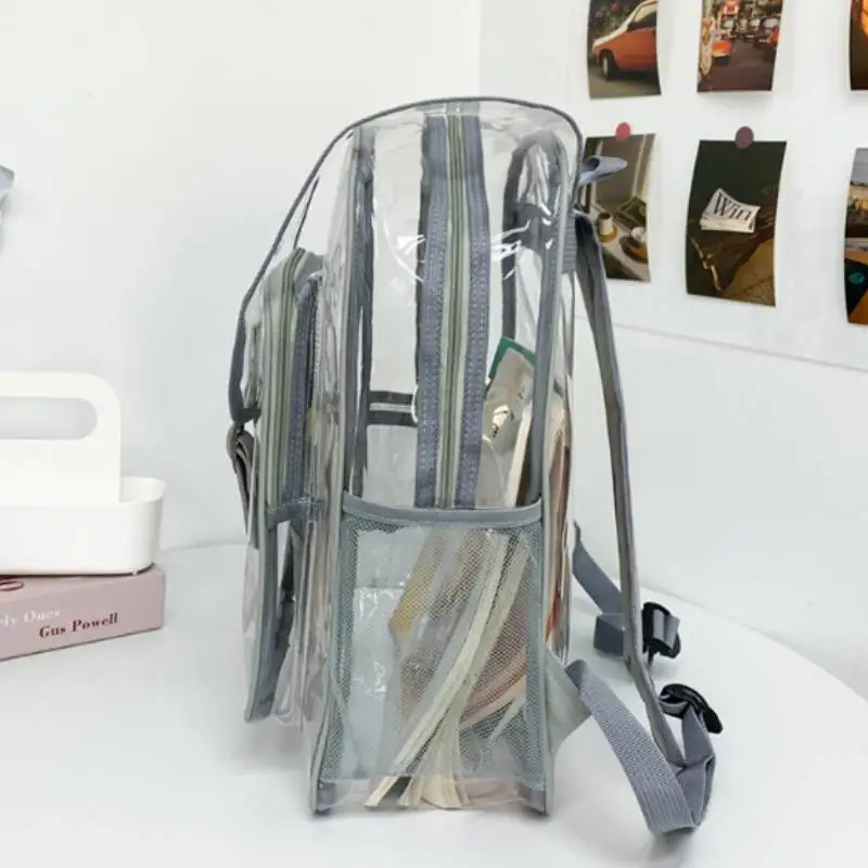 Clear Summer Backpack Transparent PVC Large Bag Waterproof Beach Cell Phone Bag Outdoor Travel Hiking can See Concert Schoolbag