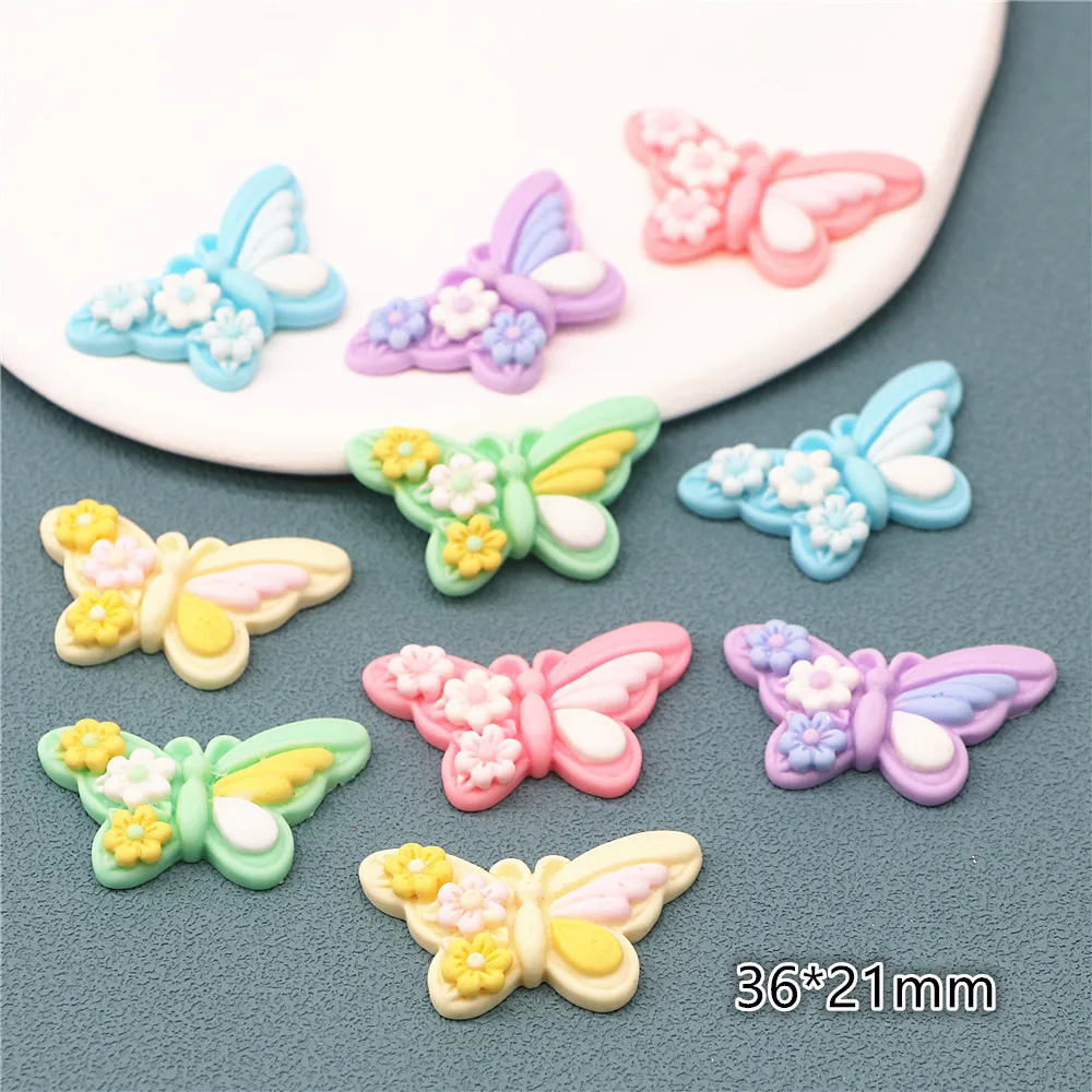 10pcs Cute MixColors Resin Butterfly Flatback Cabochon DIY Hair Clip Home Craft Decoration Accessories