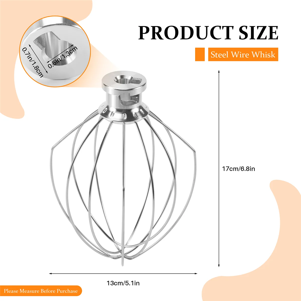 K5AWW проволочный венчик из стальной проволоки, венчик из нержавеющей стали, миксер для взбивания яиц, смесительная головка 5QT для American KitchenAid # A66K