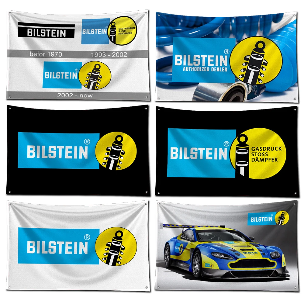 3x5 Ft Car Shock Absorbers B-bilsteins Flag Polyester Digital Printing Banner for Garage Wall Out Door Decoration With Brass