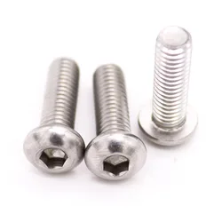 10/50pcs M1.6 M2 M2.5 M3 M4 M5 M6 M8 304 A2-70 Stainless Steel ISO7380 Hexagon Hex Socket Head Button Allen Bolt Screw L=2-100mm