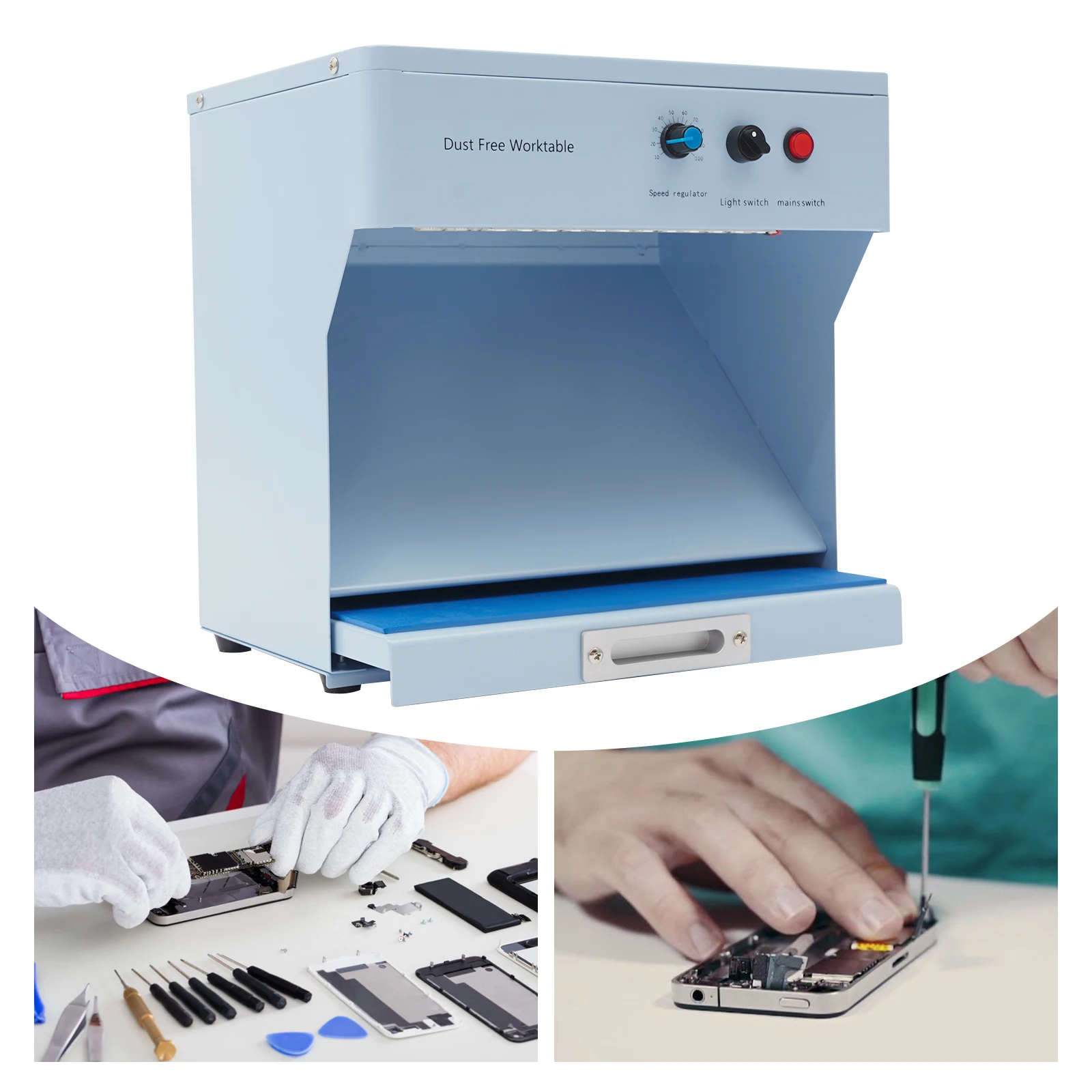 SN-666 ダストフリーワークルーム抗 110V 防塵作業ベンチ調整可能な風クリーニングルーム電話改修修理ワークベンチ