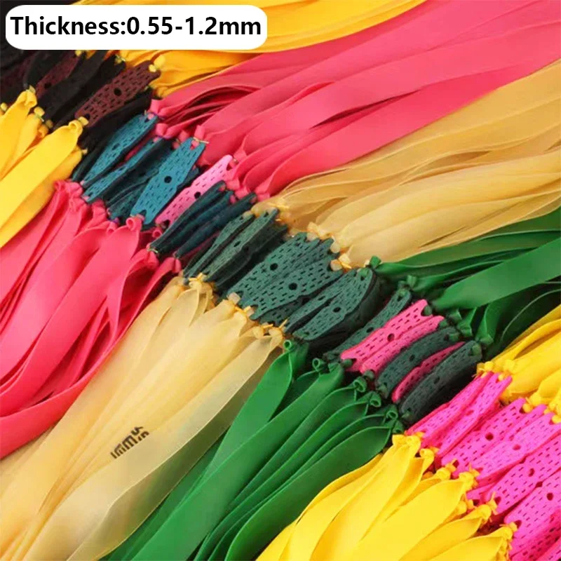 6PCS 0.55-1.2MM Thick Slingsshot Hunting Outdoor Hunting High Elastic Rubber Bands High-intensity Shooting Hunting Acessories