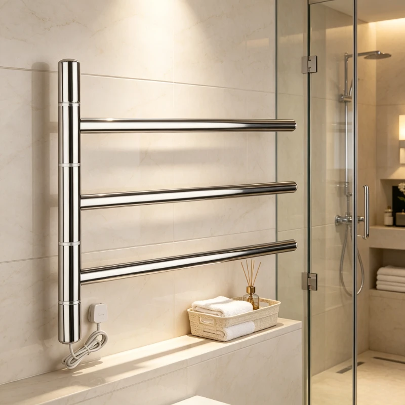 Stainless Steel Electric Towel Rack Waterproof Towel Warmer Rust Proof Electric Cloth Rail Antibacterial Clothes Dryer Home
