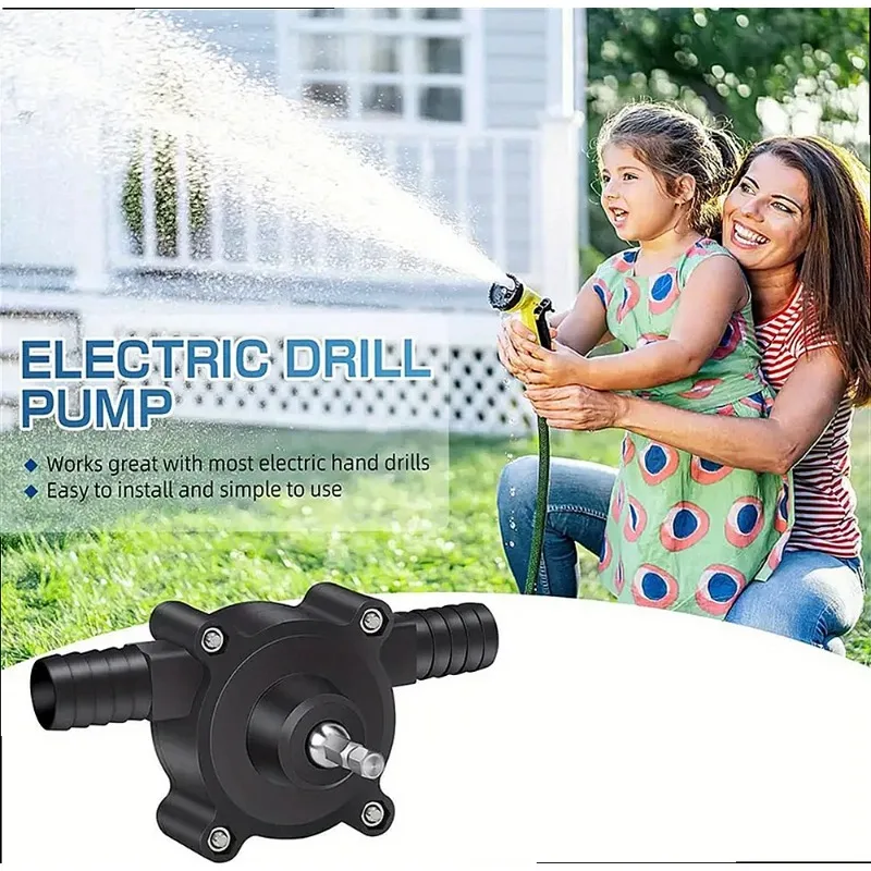 Portable Electric Drill Pump Self Priming Liquid Transfer Water Pump Garden Tool