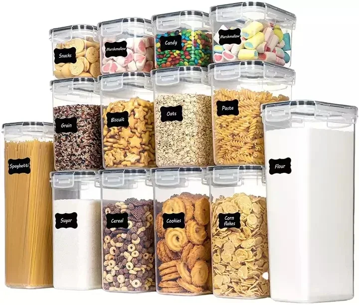 

Fresh cereal food storage containers kitchen plastic container boxes & bins with Durable Lids