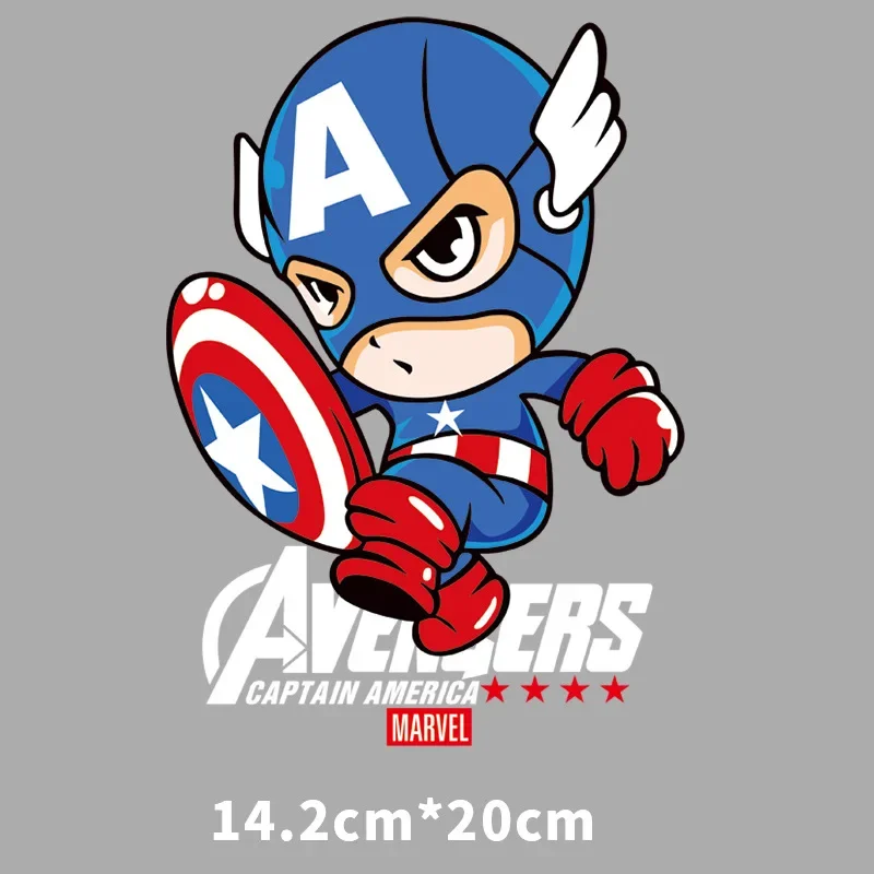 Disney Marvel Avengers superhero Spiderman Hulk Iron Man Deadpool Cartoon Iron on Heat Transfer Patches Garment Decor Stickers