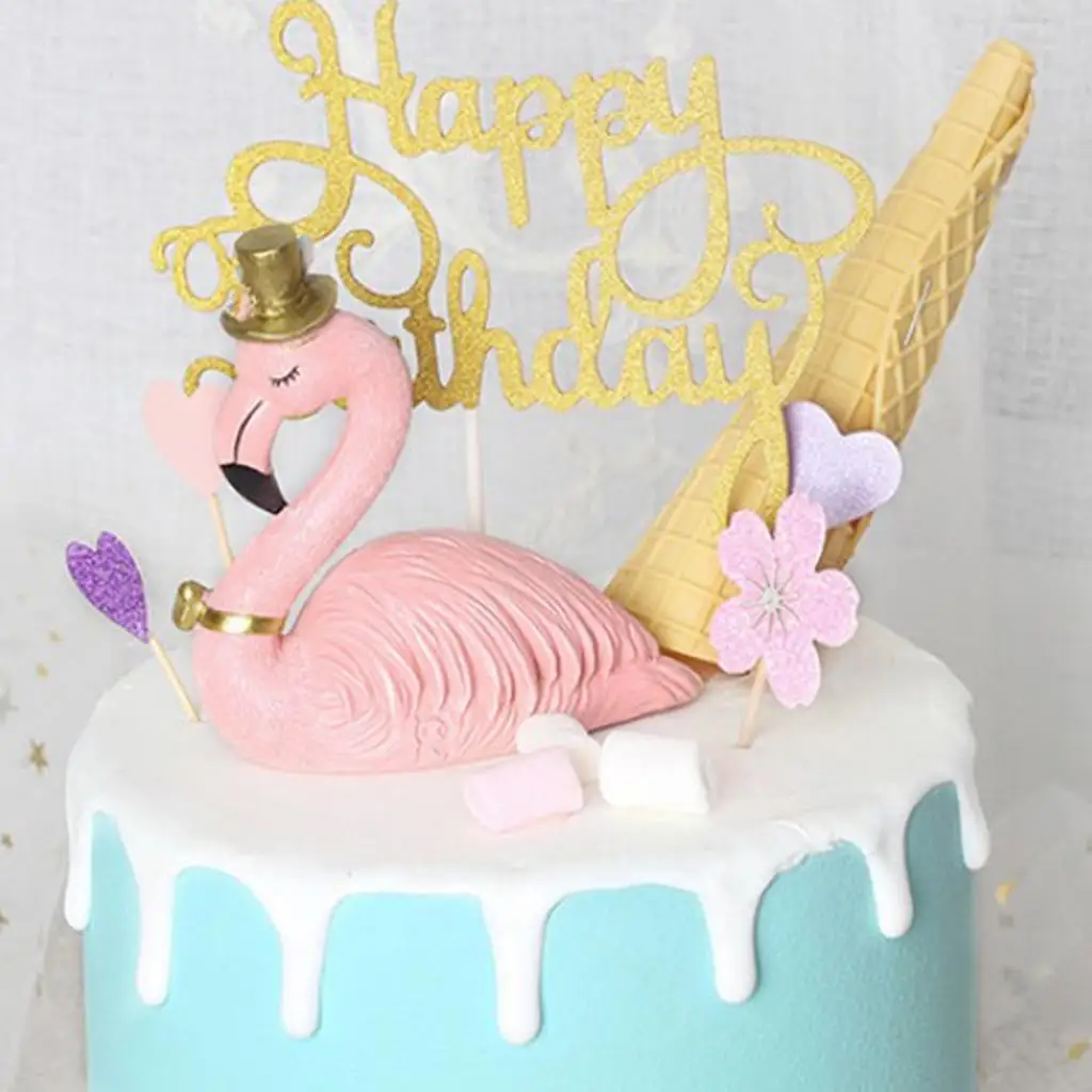 Tortendeko Flamingo Cake Toppers Birthday Cake Topper Cake for Kids Girl Boy