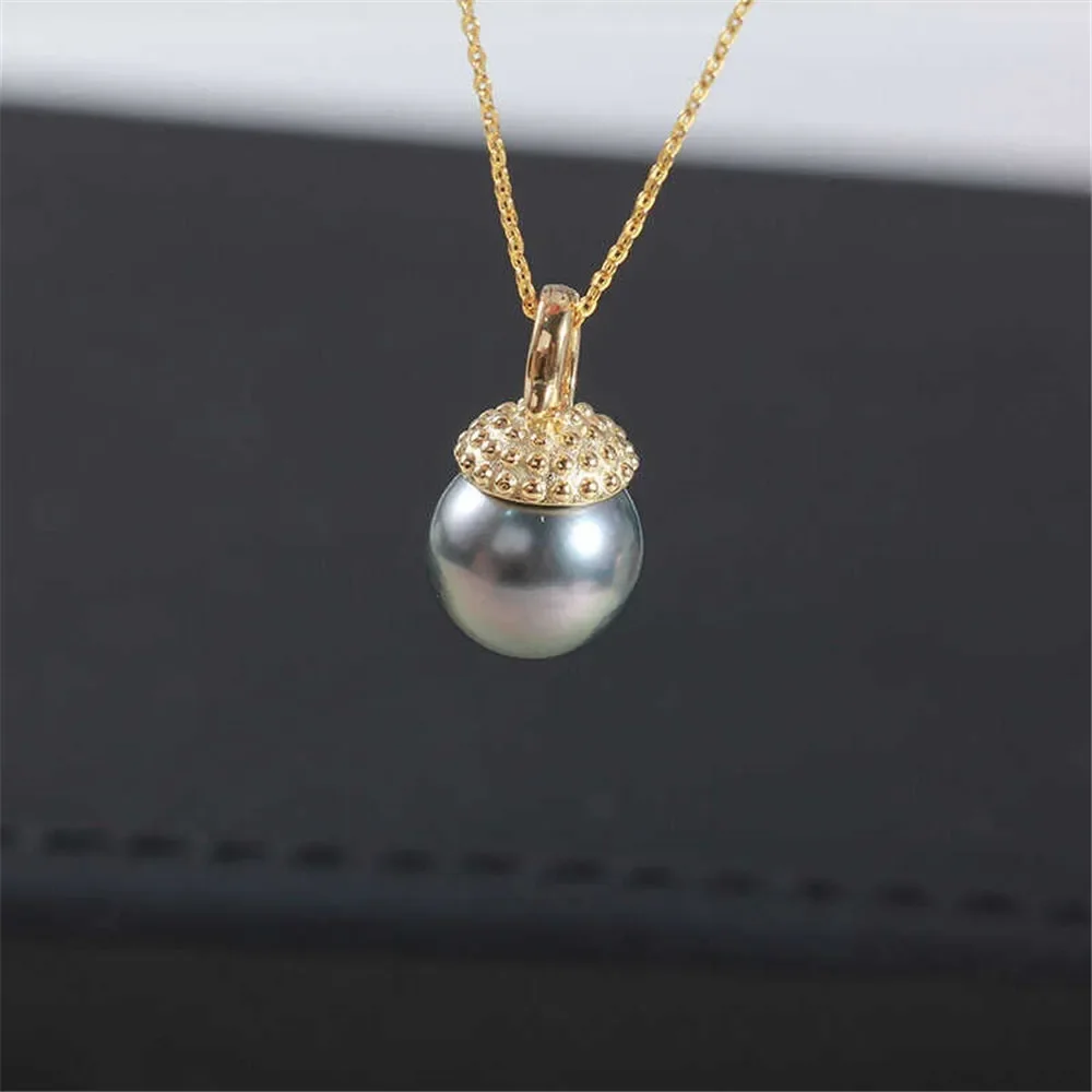 S925 Sterling Silver Pearl Pendant Setting, DIY Empty Bezel Cup Jewelry Supplies for Craft Making, Hollow Prong Pendant Findings