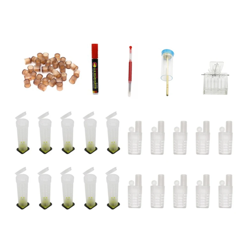 Beekeeping Cages King Queen Rearing System Plastic Bee Tool Catcher Box Cell Cups Complete Kit Apicultura Tool Bee Supplies