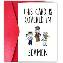 1 pc funny birthday card, creative birthday greeting card, the best gift for friends and family. This card is covered in seamen