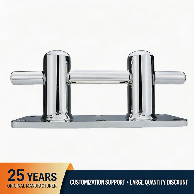 

316 Marine Stainless Steel Round Cap Double Cross Boat Cleat Mooring Bollard Yacht Dock Hardware Anti-Corrosion 450/620mm