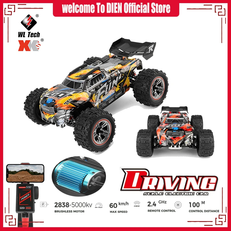 

XKS WLTOYS 184008 1/18 Brushless 4WD 2.4G Three-in-one Electric BigFoot Truck Rc Cars for Adults