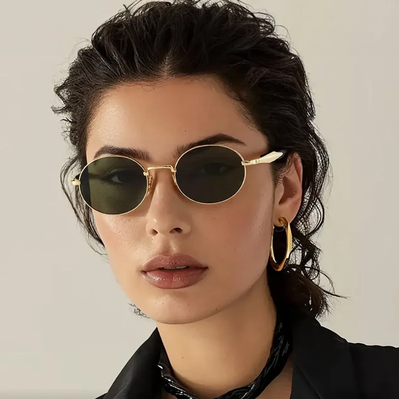 Runde Sonnenbrillen für Damen, trendiger Street-Style, schlankmachender Gesichtseffekt, luxuriöser Look.