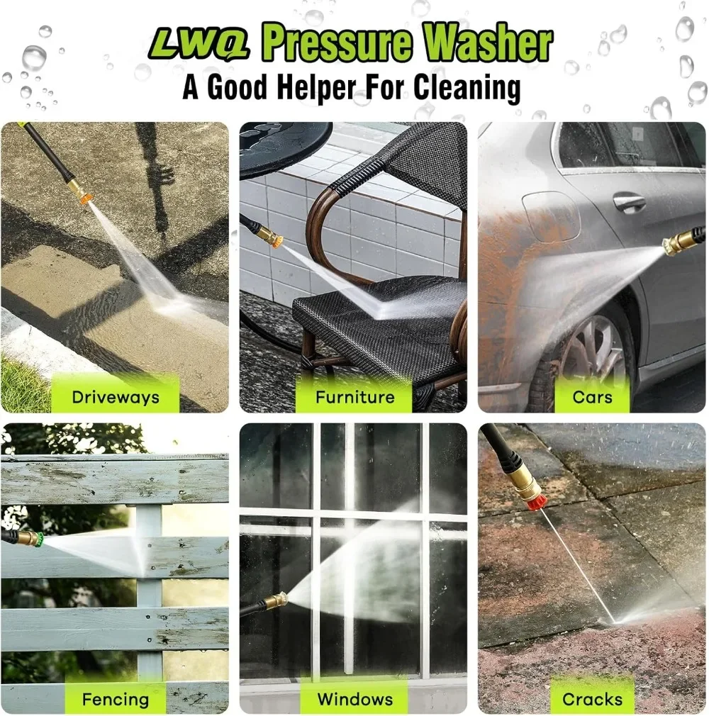 Lavadora elétrica de 4200 PSI 2,5 GPM com 4 bicos de conexão rápida, com canhão de espuma para carros/repetências/calçadas/patios/limpieza doméstica