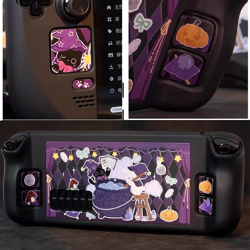 Magic Cat Hard Shell Front Back Full Cover Protective Case for Steam Deck Game Console for Steam Deck Oled Protective Skin Case