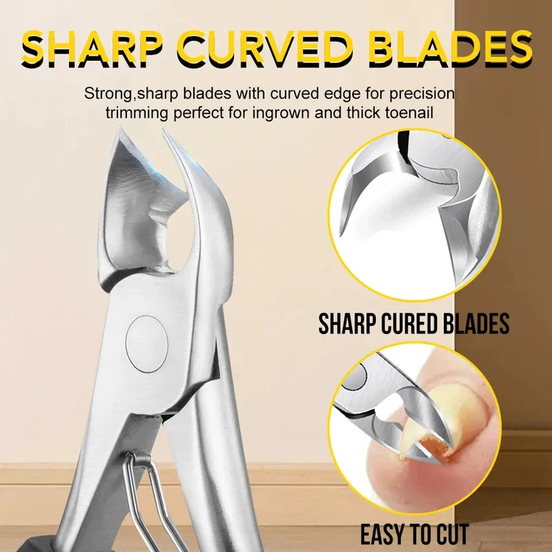 1Pcs Professional Thick Ingrown Toe Nail Clippers Pedicure Nail Cutters Trimmer Curved Blade Grooming Tool