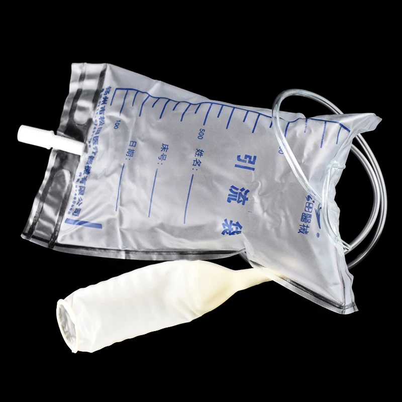 5 Pieces 1000ml Urine Collection Bag Drainage Bag Catheter Bag Latex Sleeve Type Male Elderly Incontinence Care