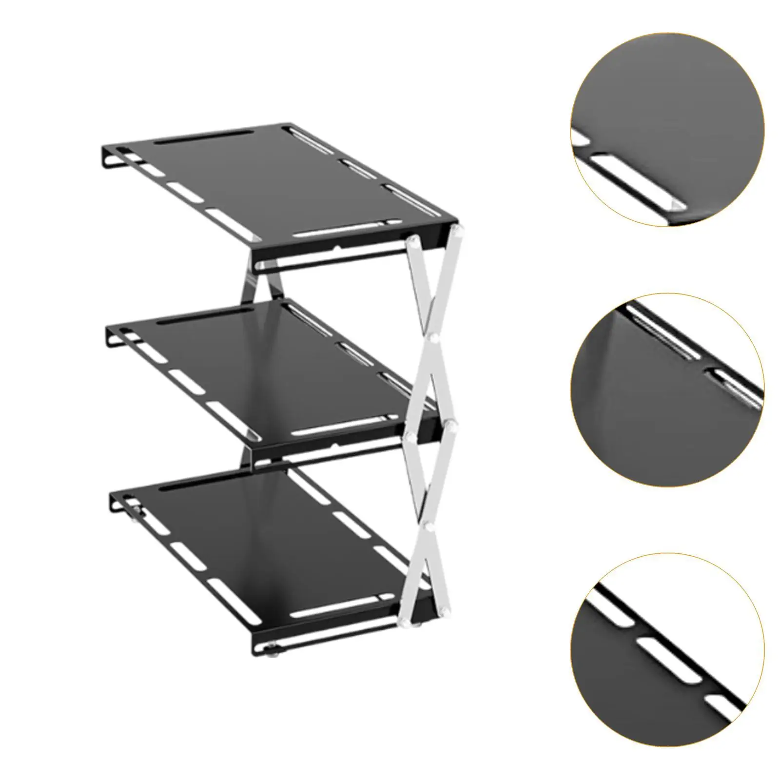 رف تخزين قابل للطي للتخييم ومنظم سطح الطاولة للشواء والسفر والمشي لمسافات طويلة #5