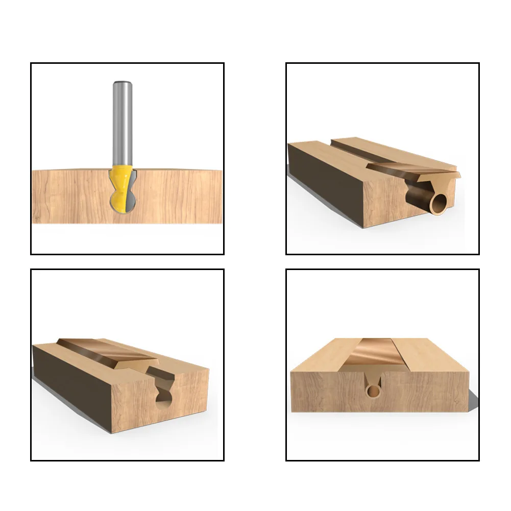 1PC 6MM 6,35 MM 8MM Schaft Router Bit Horizontale Krone Form Bit Professionelle Holzbearbeitung Werkzeug Tür Hobel rechttrekken Cutter