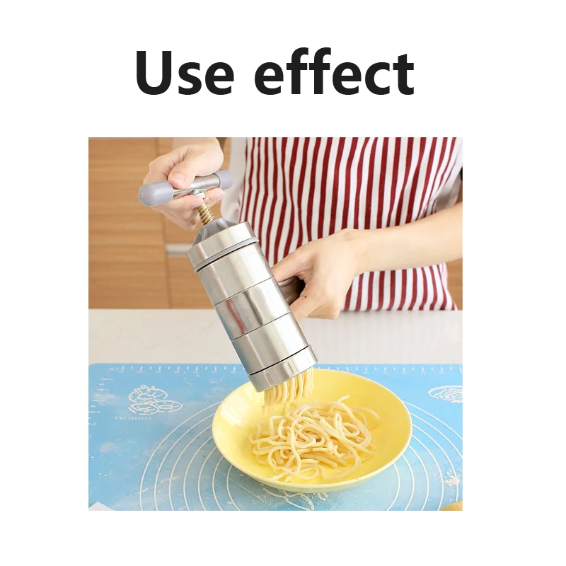 เครื่องทำเส้นก๋วยเตี๋ยวขนาดเล็กแบบมือหมุนทำจากสเตนเลสสตีลสำหรับใช้ในครัวเรือน