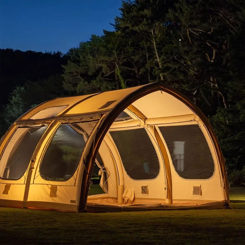 Outdoor thickened rainproof camp tent large space quick open sailing inflatable tent