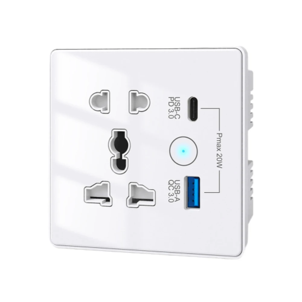 Tuya WiFi Smart Socket Switch PD/QC3.0 Quick Charge USB/Type-C Port Outlet Support Alexa Google Home EU UK US Universal Plug