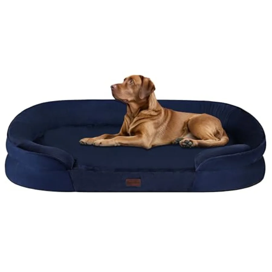 

Orthopedic Dog Bed for Extra Large Dogs with Gel Memory Foam, Waterproof Dog Sofa, Washable Pet Bed with Four Sided Bolster Cus