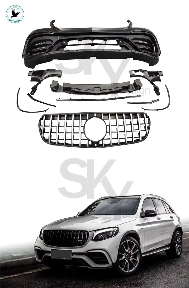 Factory Promotion Price Car Bumper Body Kit for GLC250 X253 Coupe to GLC63s Front Bumper Grille Rear Diffuser Exhaust Tips