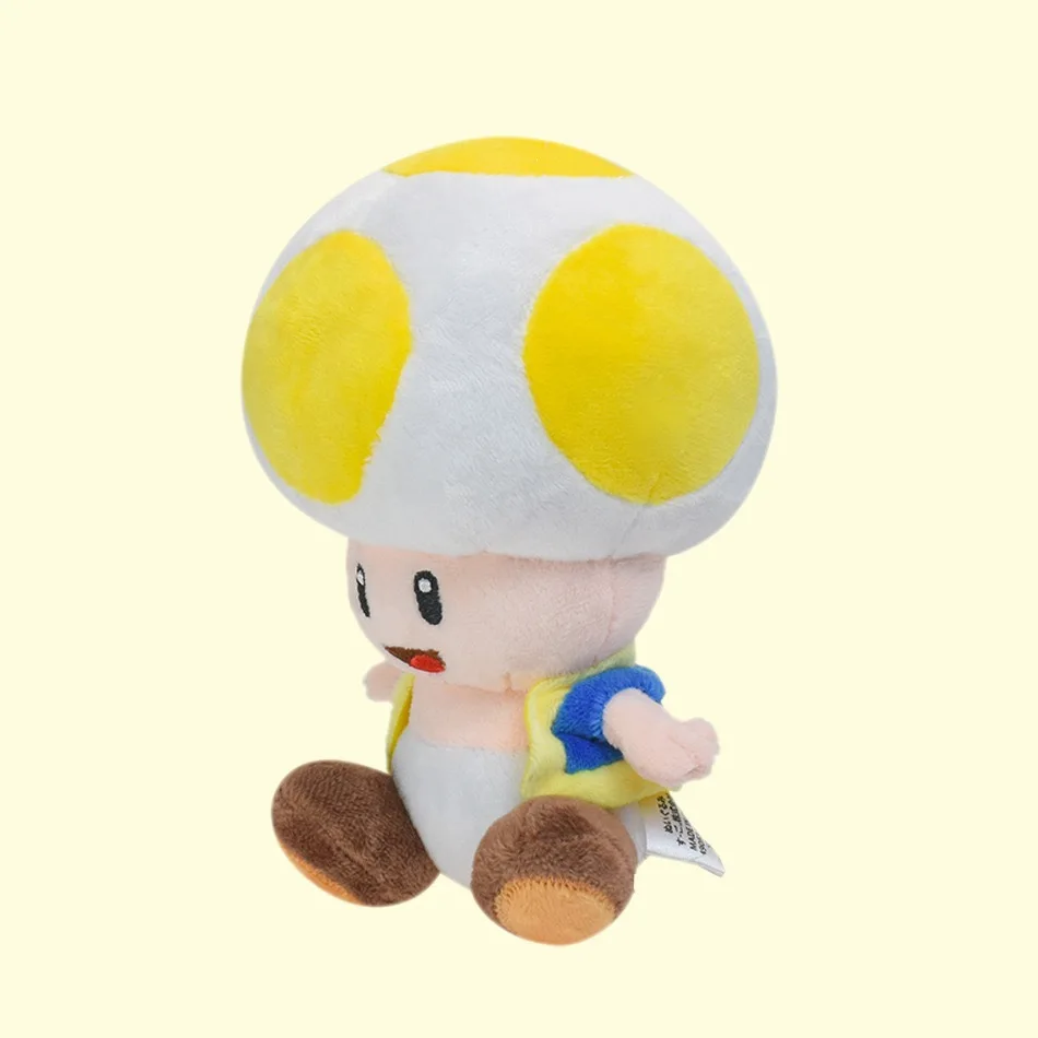 Super Mario Toad Plush Set 16cm - 7 Styles Sitting Mushroom Doll with Removable Vest Cute Nintendo Game Stuffed Toy Collection view 3