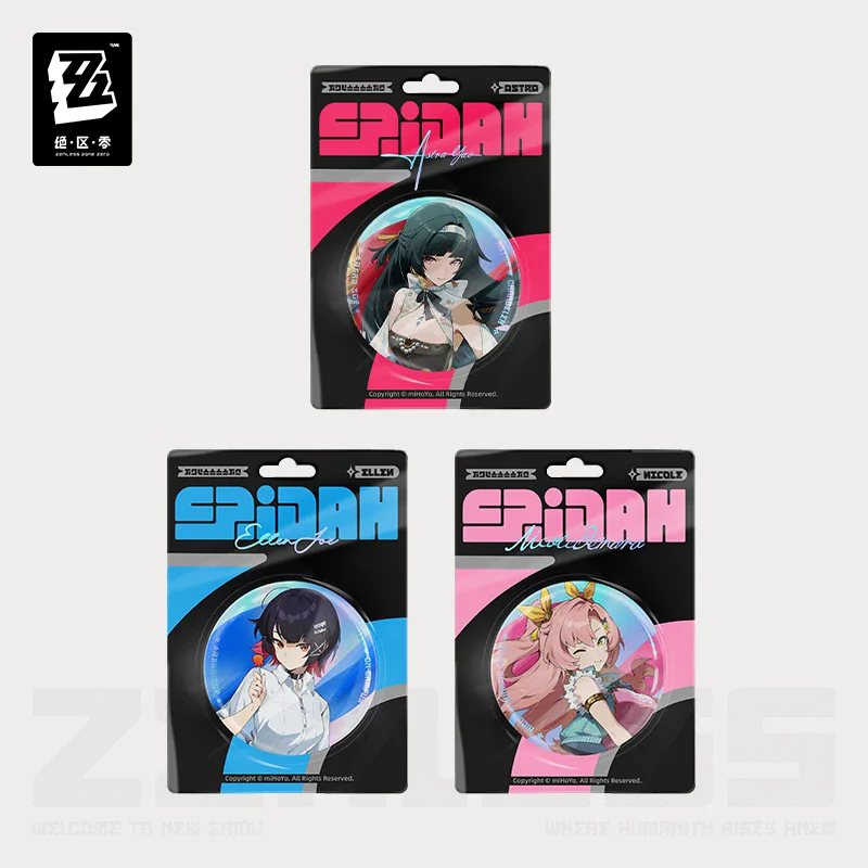 Official Zenless Zone Zero Gaming Merchandise Cartoon Characters Cosplay Astra Yao Nicole Ellen Joe Tinplate Badge