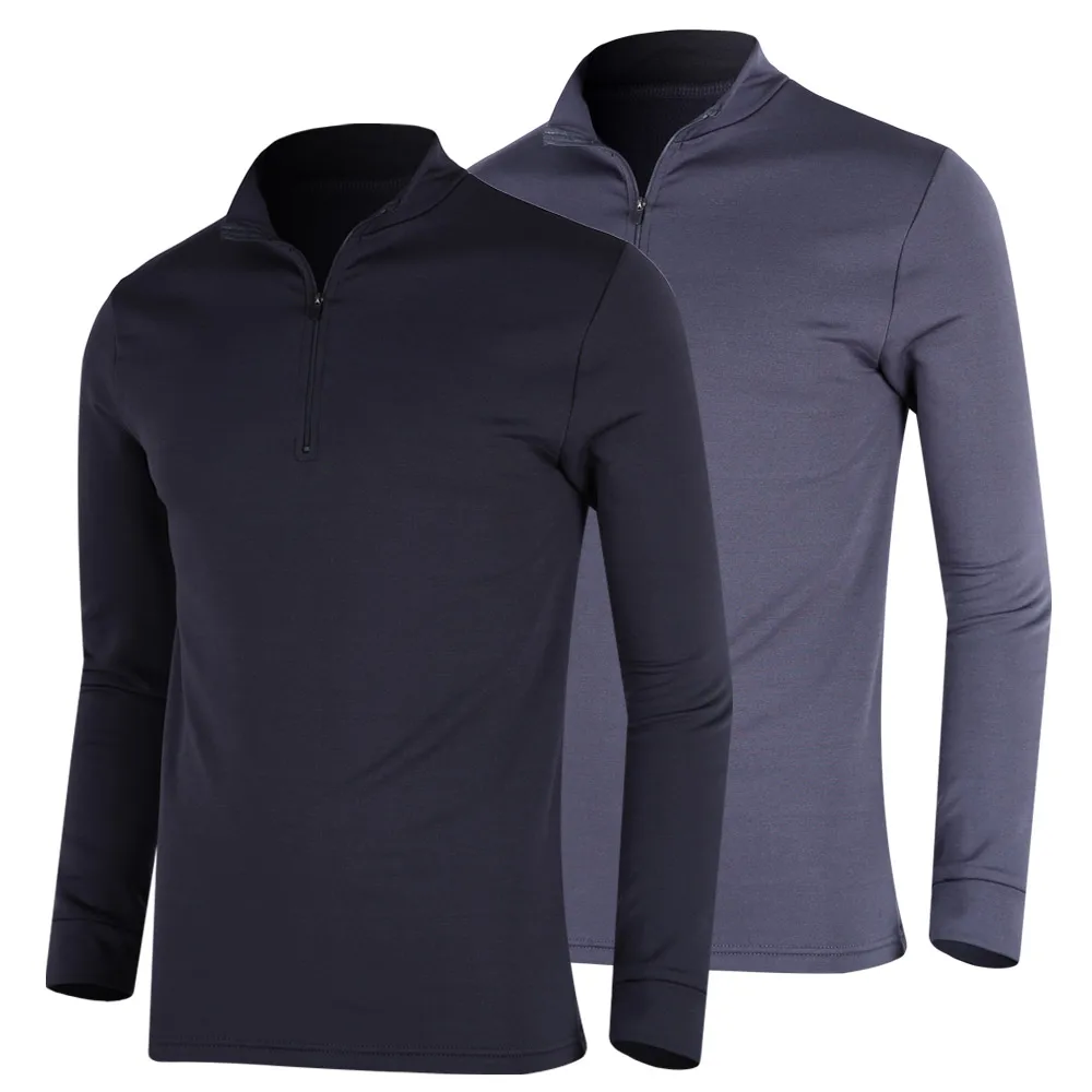 1 + 1 تي شيرت رجالي بأكمام طويلة مبطن بالصوف (اشتري واحدة واحصل على واحدة مجانًا)