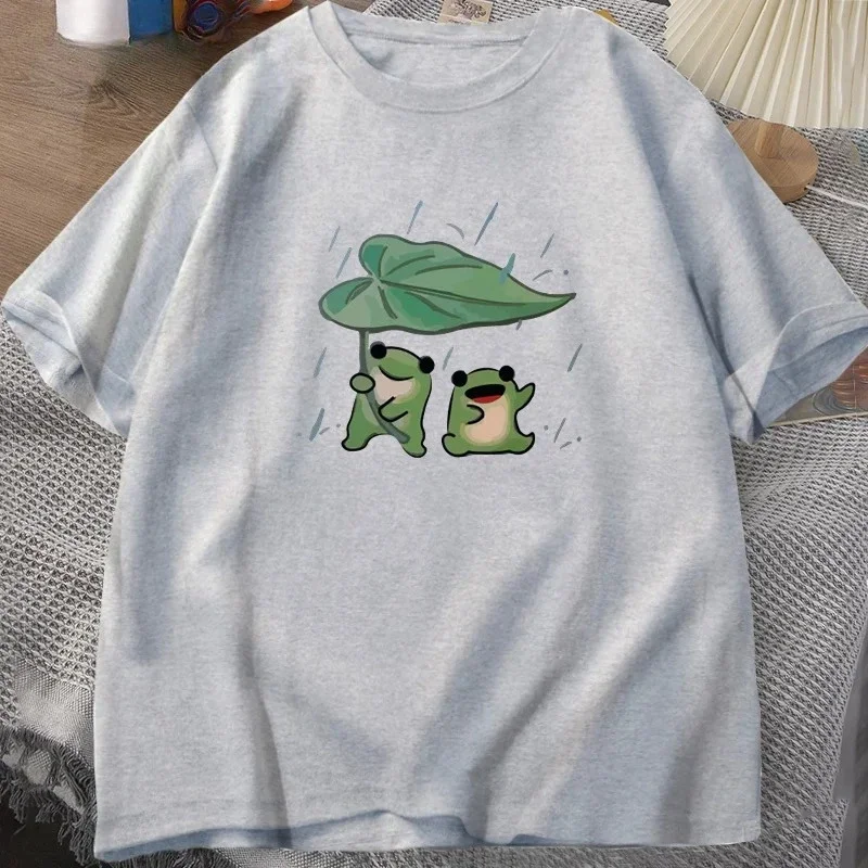 

Cute T Shirt Funny Frogs Rain Love Women T-shirt Short Sleeve T Shirts Summer Short Sleeved Harajuku Streetwear Tops Tees