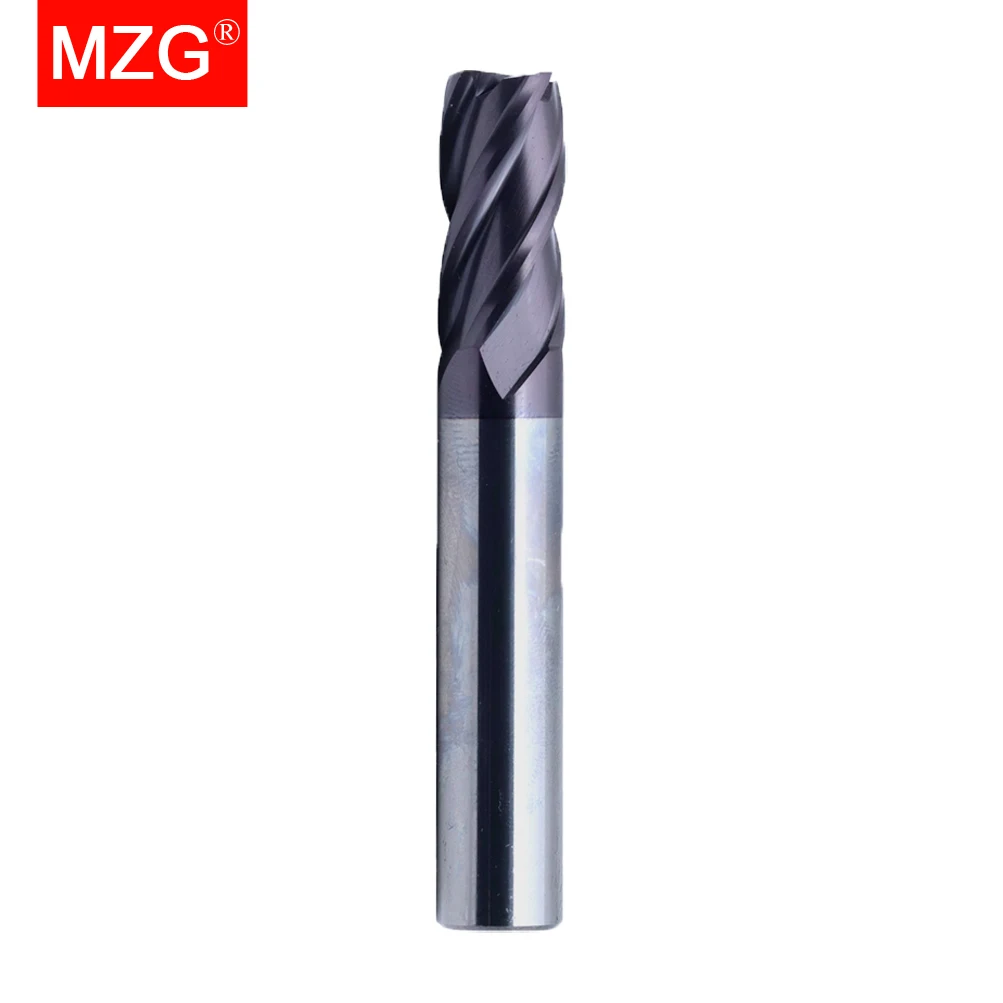 MZG 4 Flute HRC 45 55 60 65 Radius End Cutter Mill Carbide Cnc Milling Cutter For Metal Tungsten Steel CNC Maching Endmils