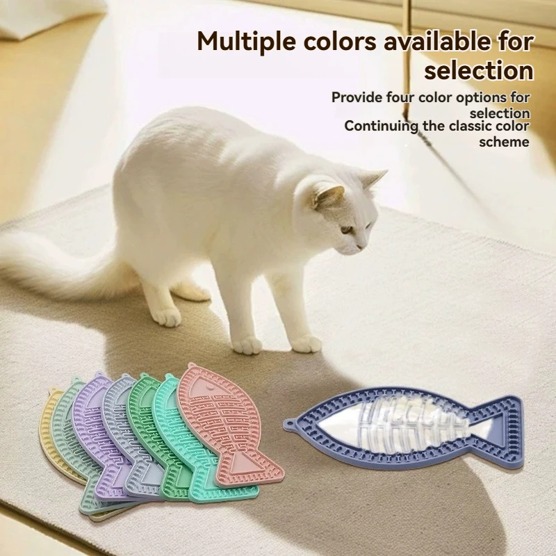 Fischförmige Haustier-Slow-Feeder-Matte, Anti-Verschlucken Langsam-Fress-Pad für Katzen und Hunde, Rutschfeste Langeweile-Bekämpfungs-Fressmatte