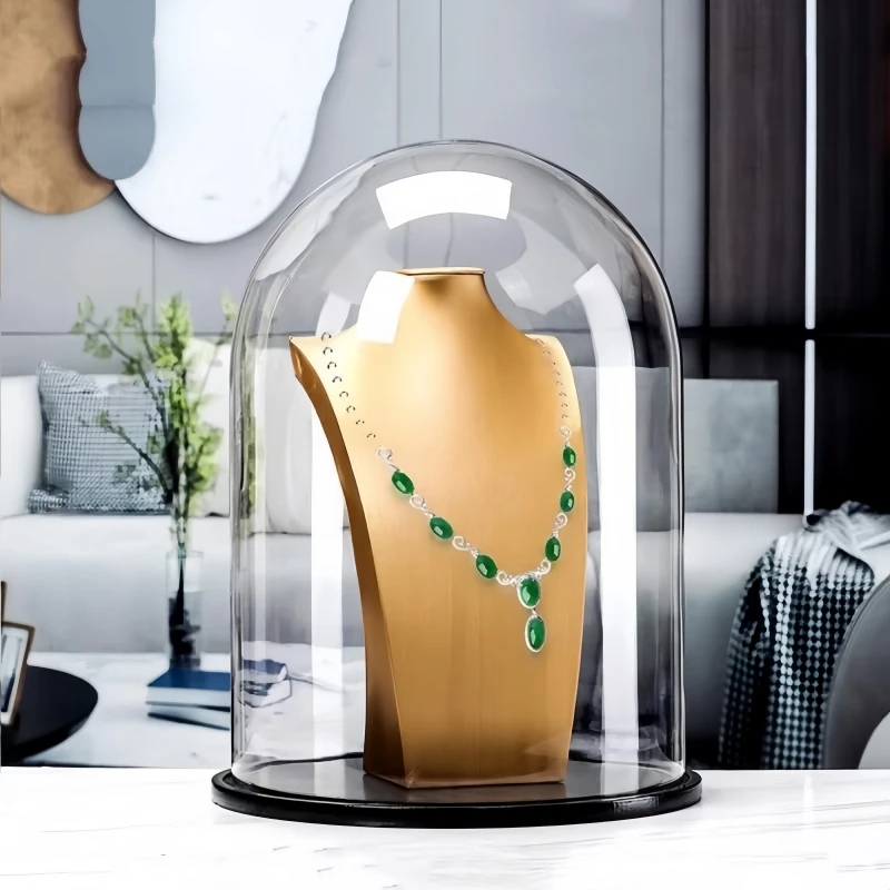 35*60cm Super Big Size Glass Dome Vase Home Decoration Black Base Jewelry Display Transparent Cover Wedding Friend Favor Gift