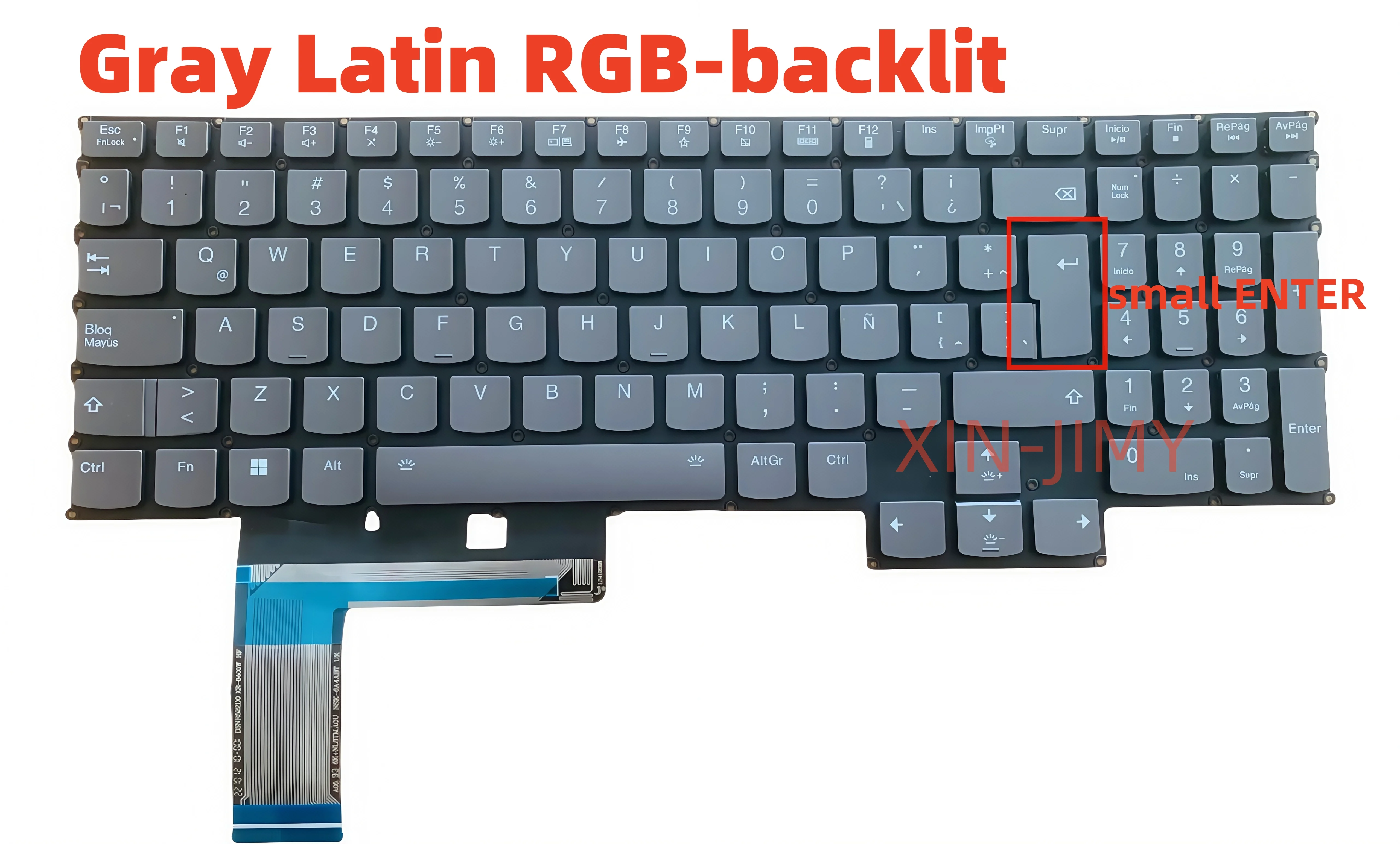 

Серая латинская клавиатура для ноутбука Lenovo Legion Y9000K/R9000K ARHA7 IAX7 7 16IAX7 16ARHA7 2022 La с RGB-подсветкой