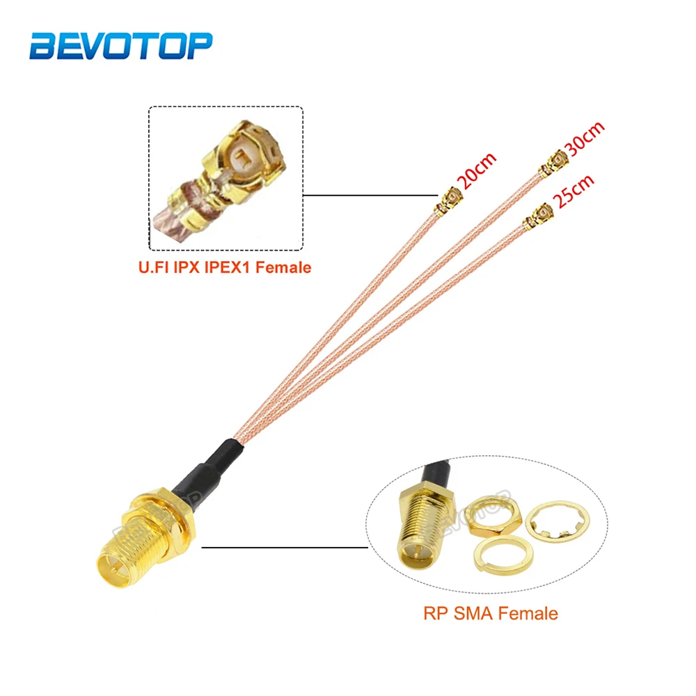 

1Pcs RP SMA Female to 3 u.FL IPX IPEX1 Female Jack 3-Way Splitter Cable RG178 Pigtail WIFI Antenna Extension Cord Jumper Adapte