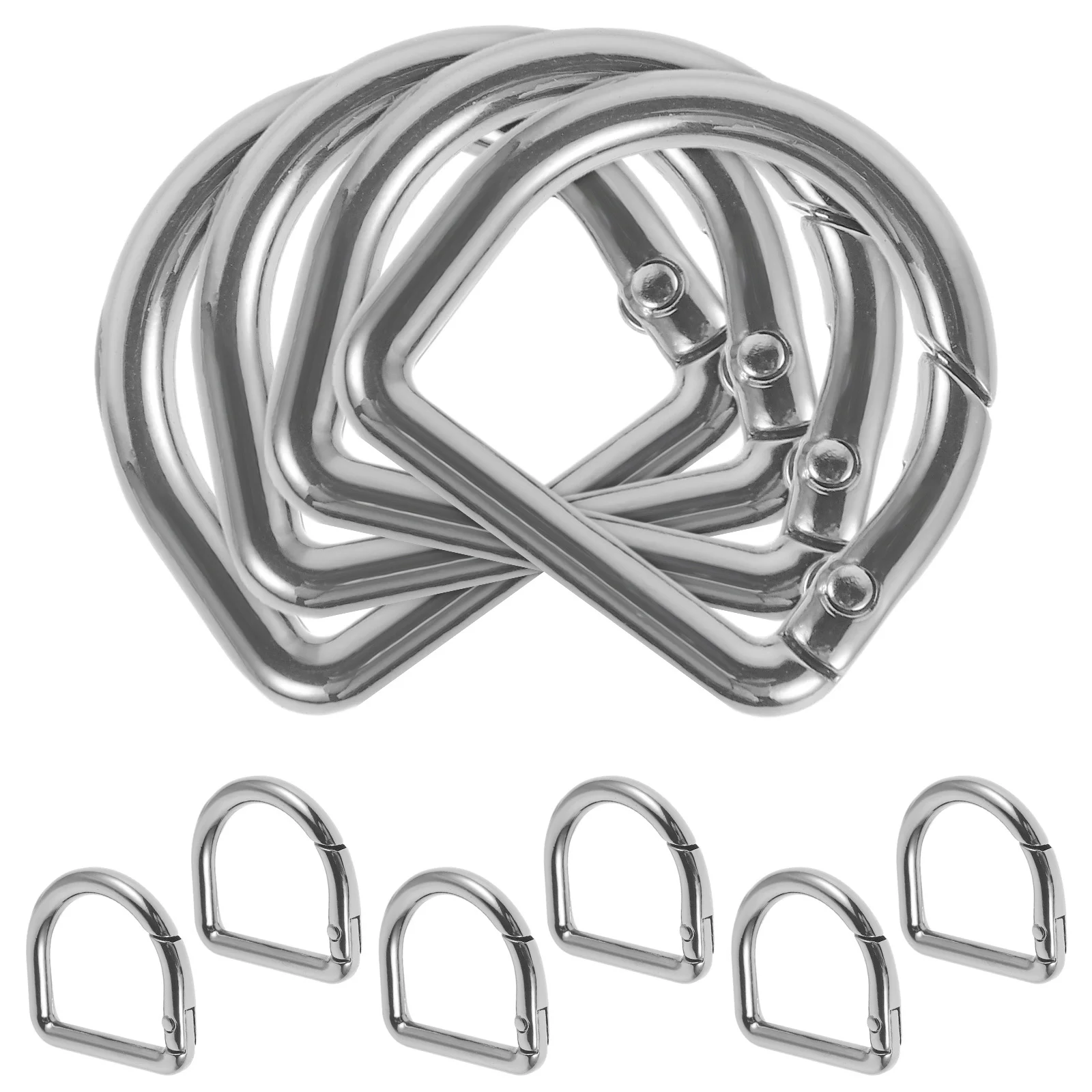

10Pcs D Shape Ring Buckle 22Mm Metal Spring Fastener for Bag Strap Handbag Purse Keyring Clip Clasp Snap Hook Connector