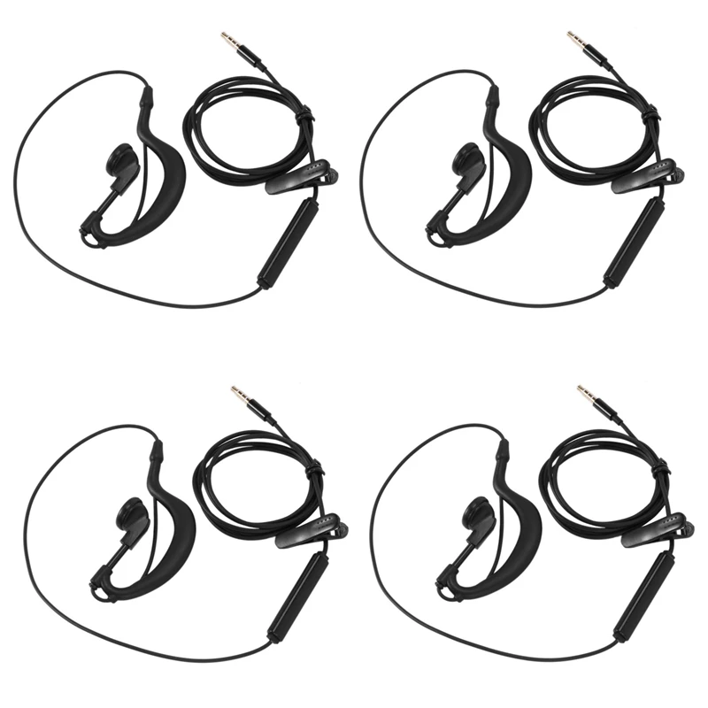 Top Deals 4Pcs 3.5Mm Single In-Ear Only Mono Earphone Earbud Headphone With Mic For Phone For Samsung