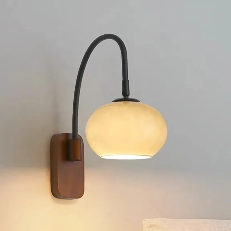 

Medieval Vintage Wall Lamp French Retro Master Bedroom Bedside Living Room Porch Staircase Persimmon Lighting