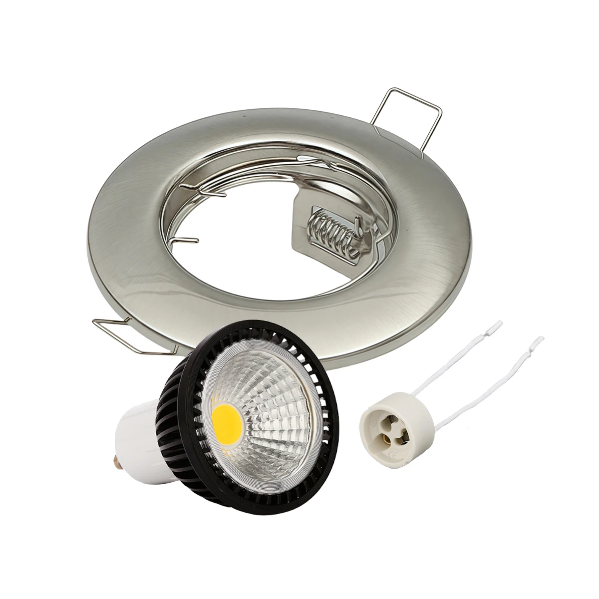 Replaceable GU10 LED Downlight Chrome Recessed Light for Cabinet & Showcase 220V Spotlight