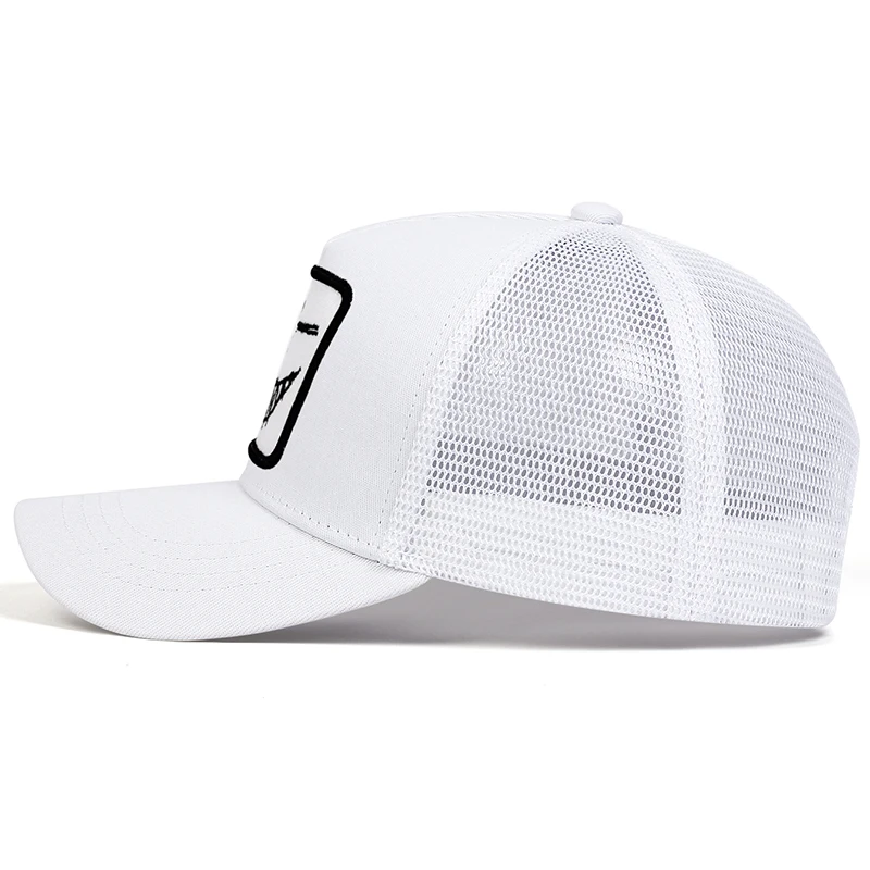 Unisex X Lächelndes Gesicht Zähne Stickerei Baseball-Netzkappen Frühling Sommer Outdoor Sonnenschutz Hut Verstellbare Lässige Trucker-Mützen – Detail 4