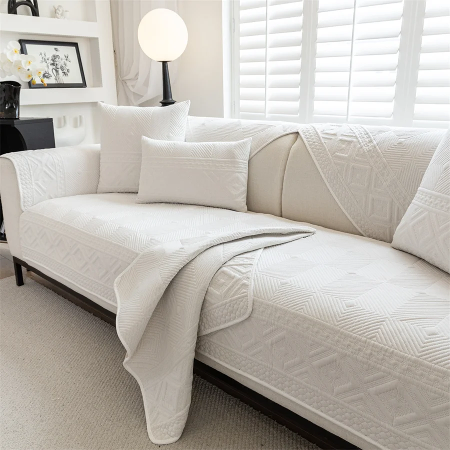 2024 New Cotton Sofa Cushion Four Seasons Universal Non-Slip Cotton Fabric Seat Cushion Leather Sofa Cover Cover Cloth Towel