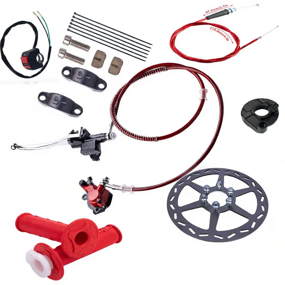 Hydraulic Rear Brake Caliper Master Cylinder Set For 47cc 49cc Pocket Bike ATV Quad Performance Braking System Parts