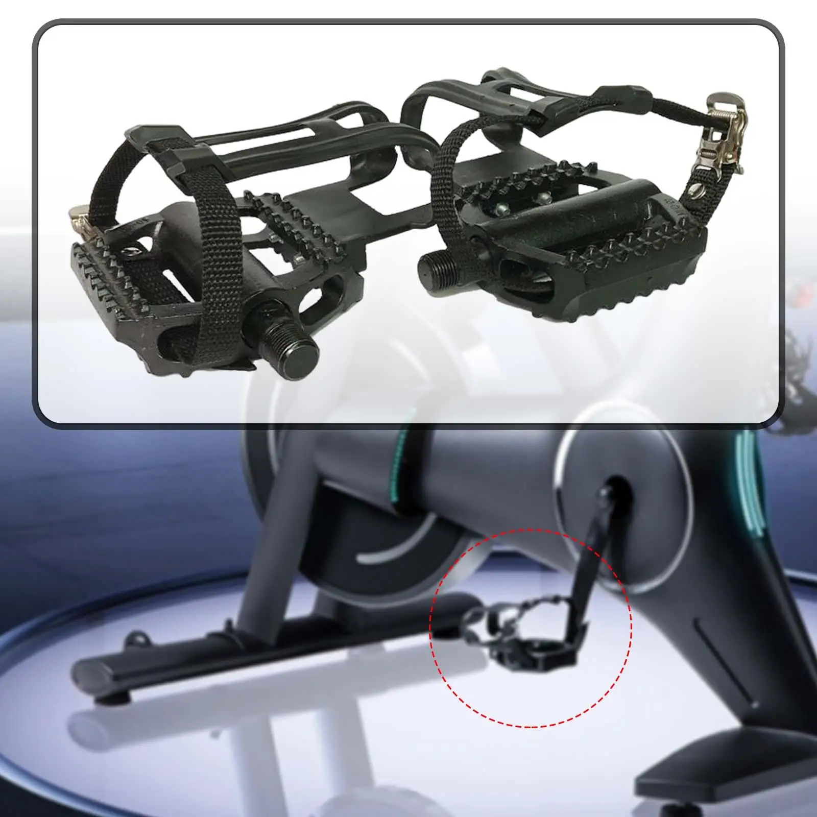 1 Pair Heavy Duty Exercise Bike Pedals Platform Pedals for Fitness Bike