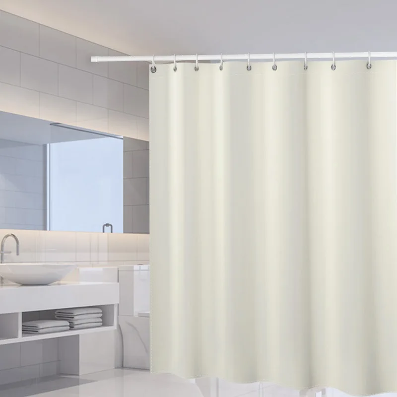 Bathroom Shower Curtains Waterproof Thickening Bath Curtain With Hooks Grommets Solid Color Shower Curtain 200*180CM