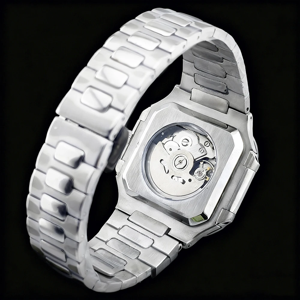 Orologio NH35 Orologio con logo personalizzato Orologio automatico da uomo con fibbia pieghevole in acciaio inossidabile Orologio con movimento NH35