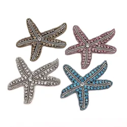 New Marine Series Shell Starfish Seahorse Leave Handmade Sewing on Rhinestone Beaded Patches for Clothing DIY Sewing