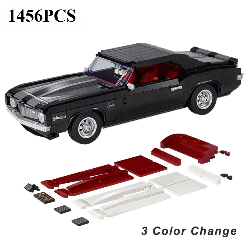 

Конструктор 1456 деталей: Техническая модель спортивного автомобиля Camaro Z/28 1969 Z28 в стиле ретро. Подарок для парня.